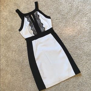 Black and white bodycon dress